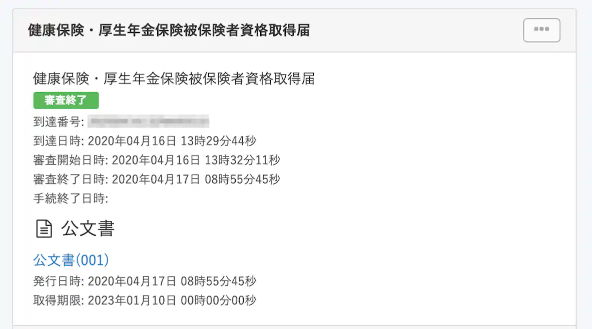 健康保険・厚生年金保険被保険者資格取得届の電子申請、公文書