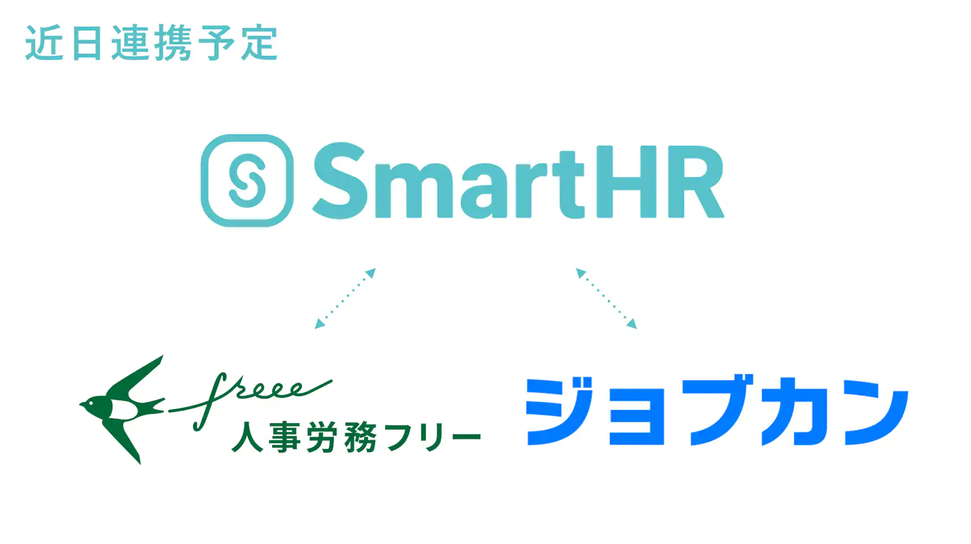 近日SmartHRと連携予定のジョブカン freee人事労務フリー のロゴ