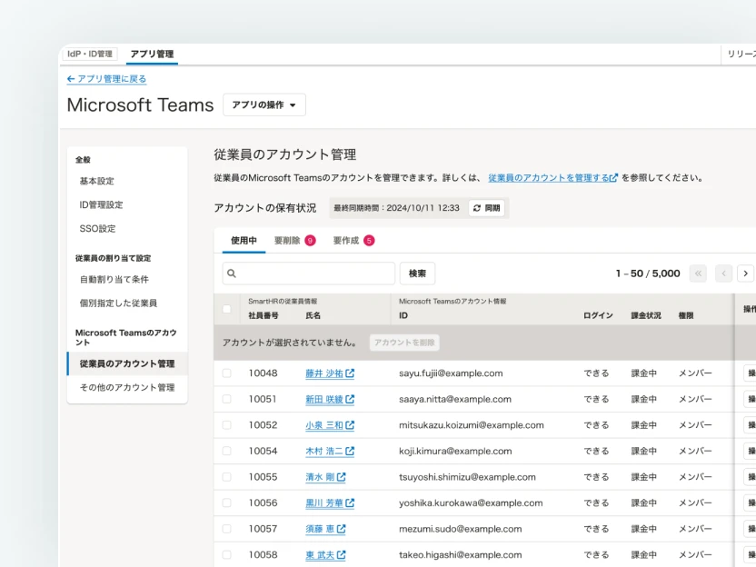 ID管理の画面イメージ
