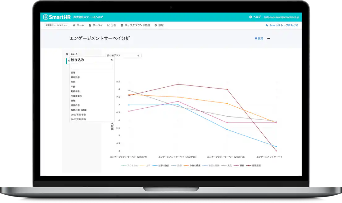 (従業員サーベイ画面イメージ)