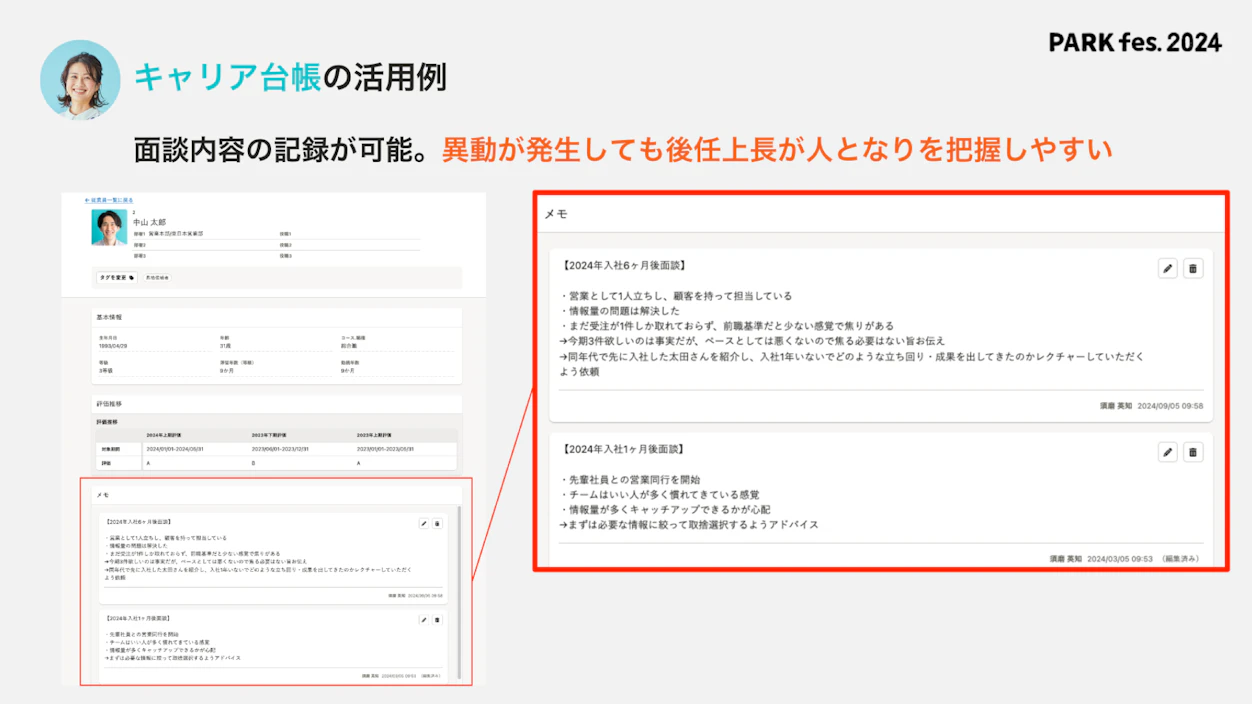 図表：キャリア台帳の活用例