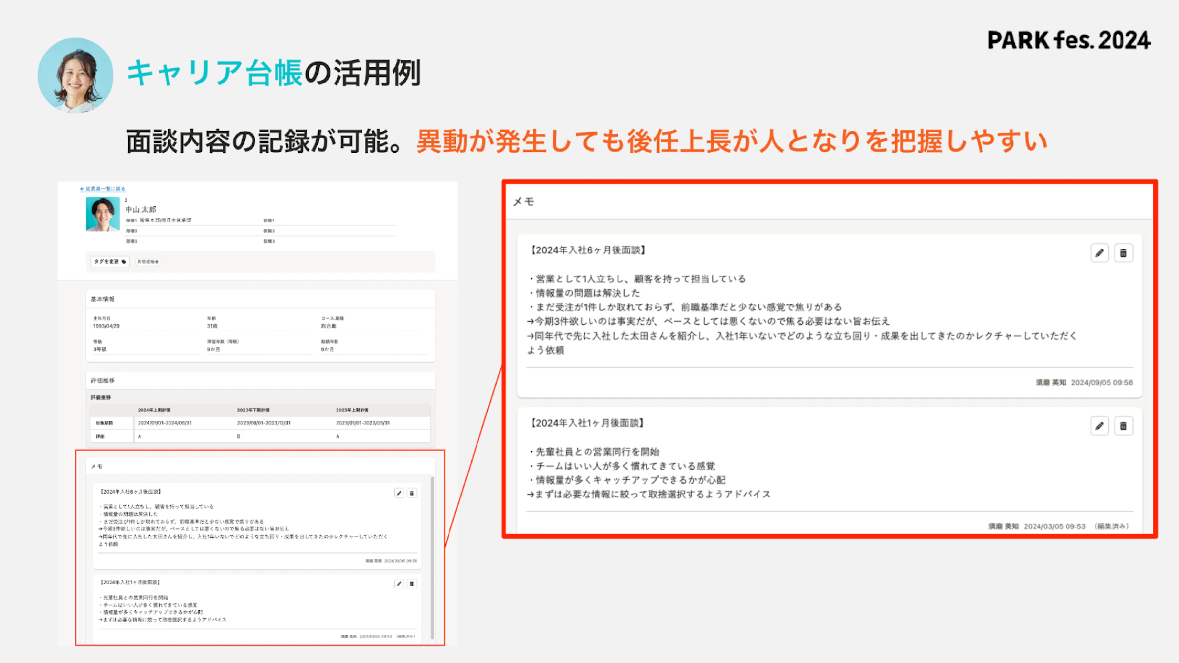 図表：キャリア台帳の活用例