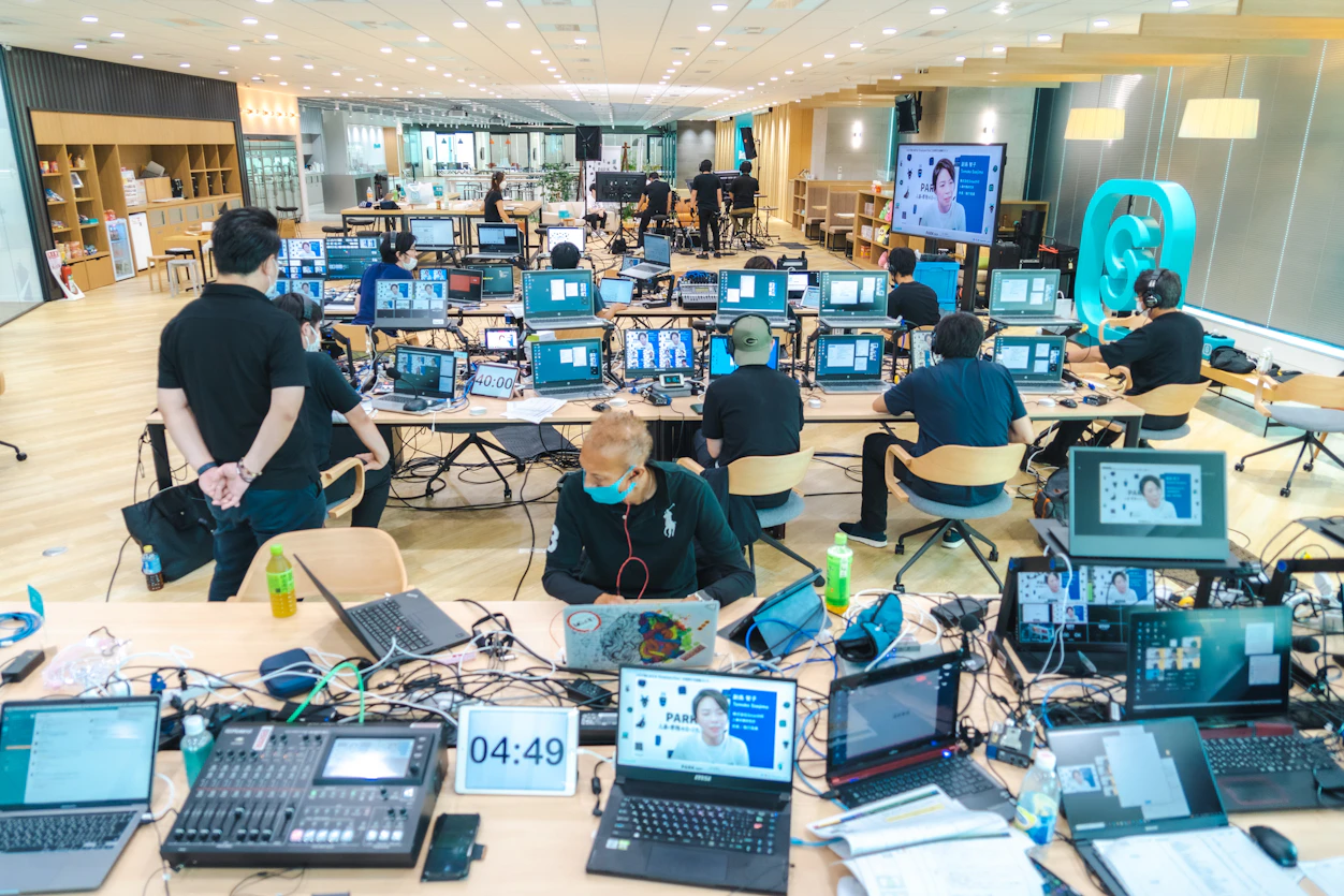 PARK 2021 会場の様子。多くのスタッフのおかげで走り切れました。