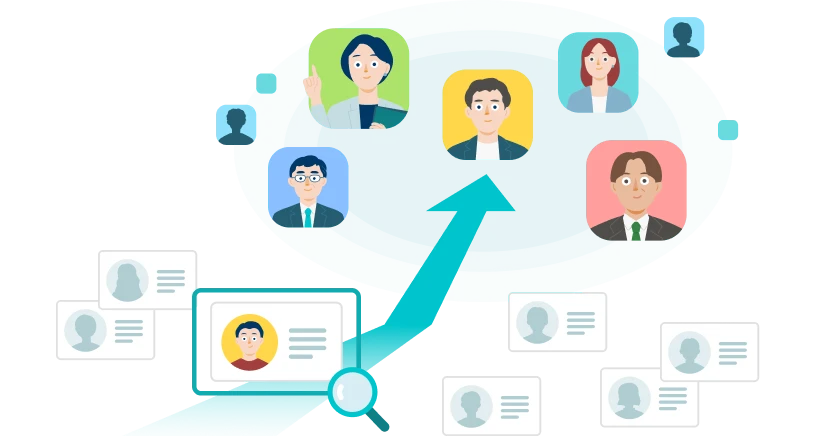 SmartHRで人材を選抜し、育成するイメージ。