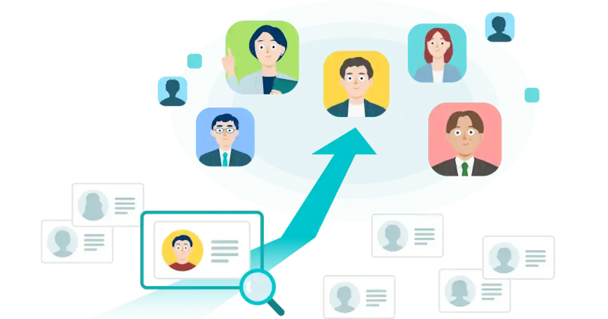 SmartHRで人材を選抜し、育成するイメージ。