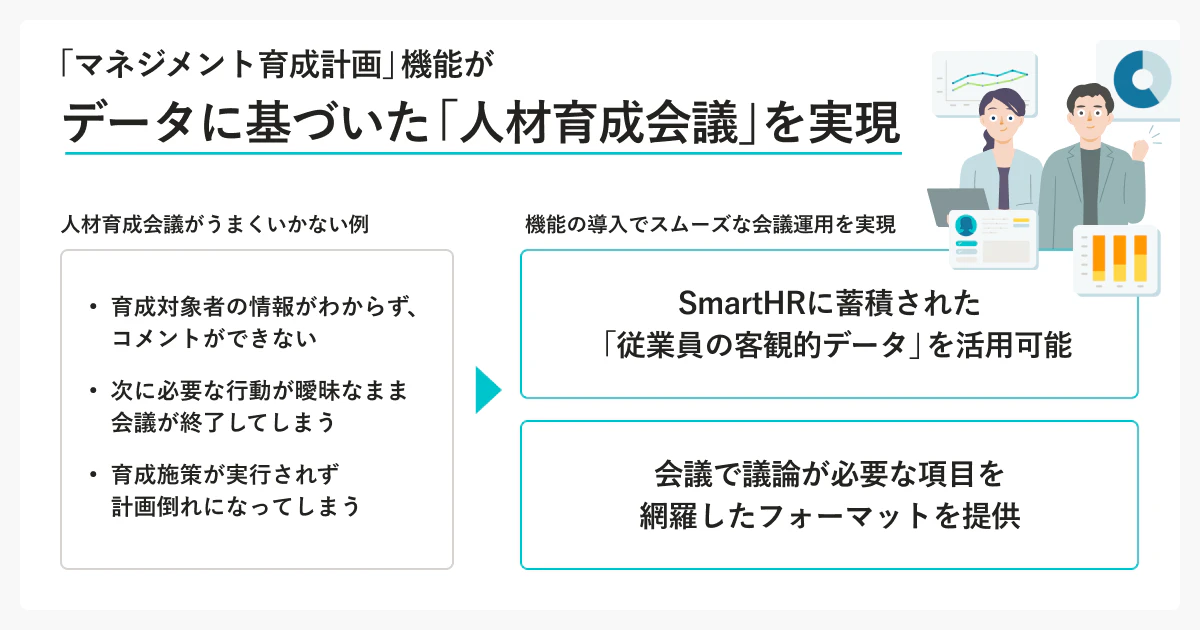 「マネジメント育成計画」機能がデータに基づいた「人材育成会議」を実現する