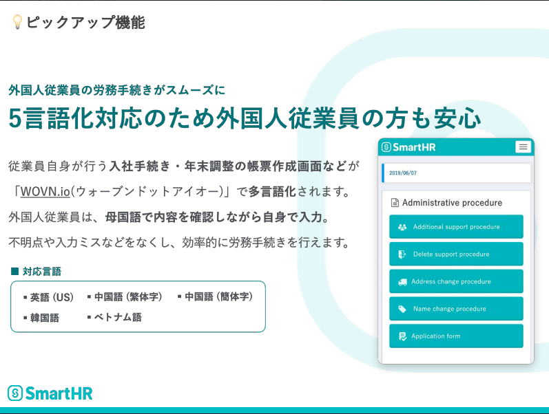 多言語化対応の機能