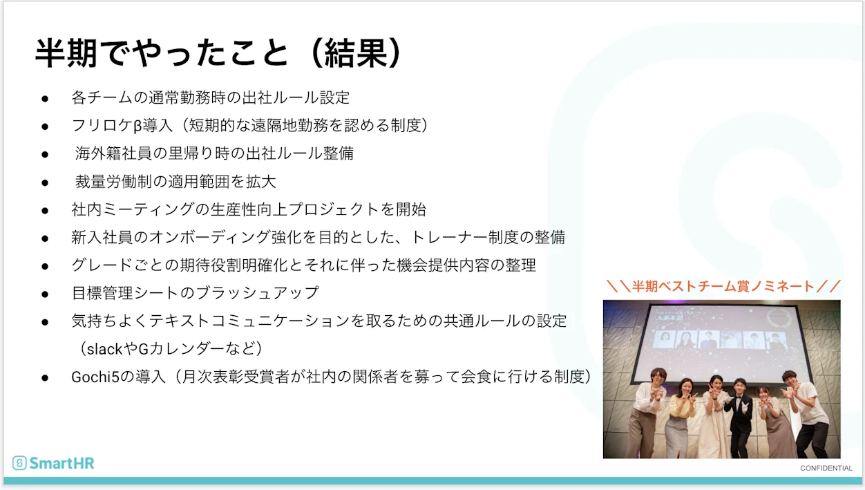半期でやったこと（結果）
