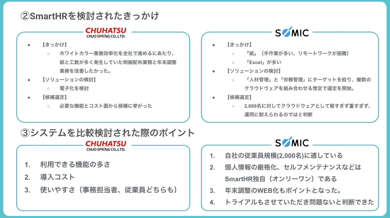 SmartHRを検討したきっかけ