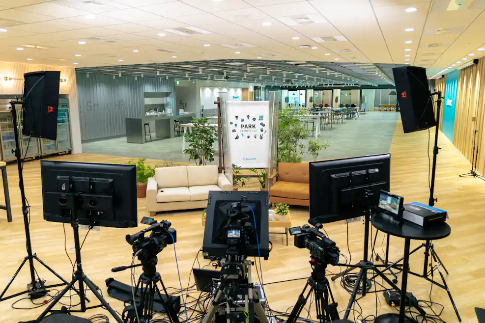 PARK 2021のためにSmartHRオフィス内に作られた配信スタジオ