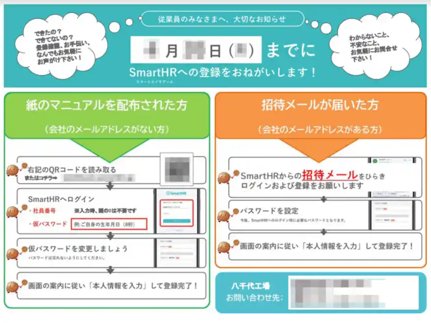 (実際に用意した登録促進POP 自社キャラクターを活用してアレンジしています)