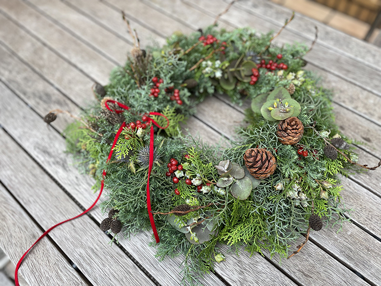 受注制作森の雰囲気リース 受注制作森の雰囲気リース クリスマス新作☆森のリース 20cm（受注制