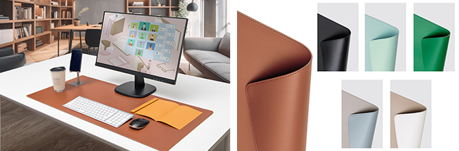 さらり/しっとり レザータッチ デスクマット」新発売｜PLUS