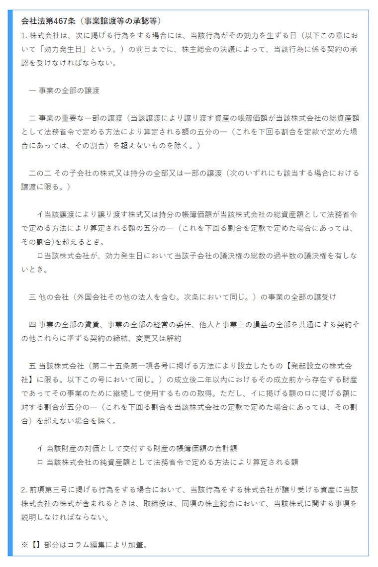 事業譲渡の際に注意すべき会社法の項目は 定義や手続き 重要なポイントをわかりやすく解説 Fundbook