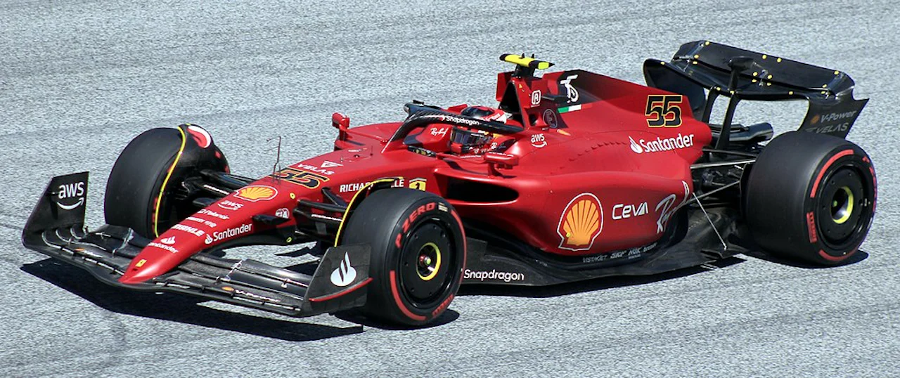 Ferrari F1-75 of Carlos Sainz Jr. at the 2022 Austrian GP