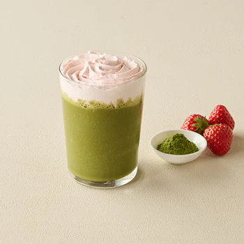 抹茶いちごクリームスムージーの画像