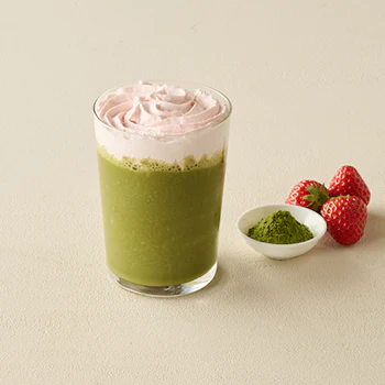 抹茶いちごクリームスムージーの画像