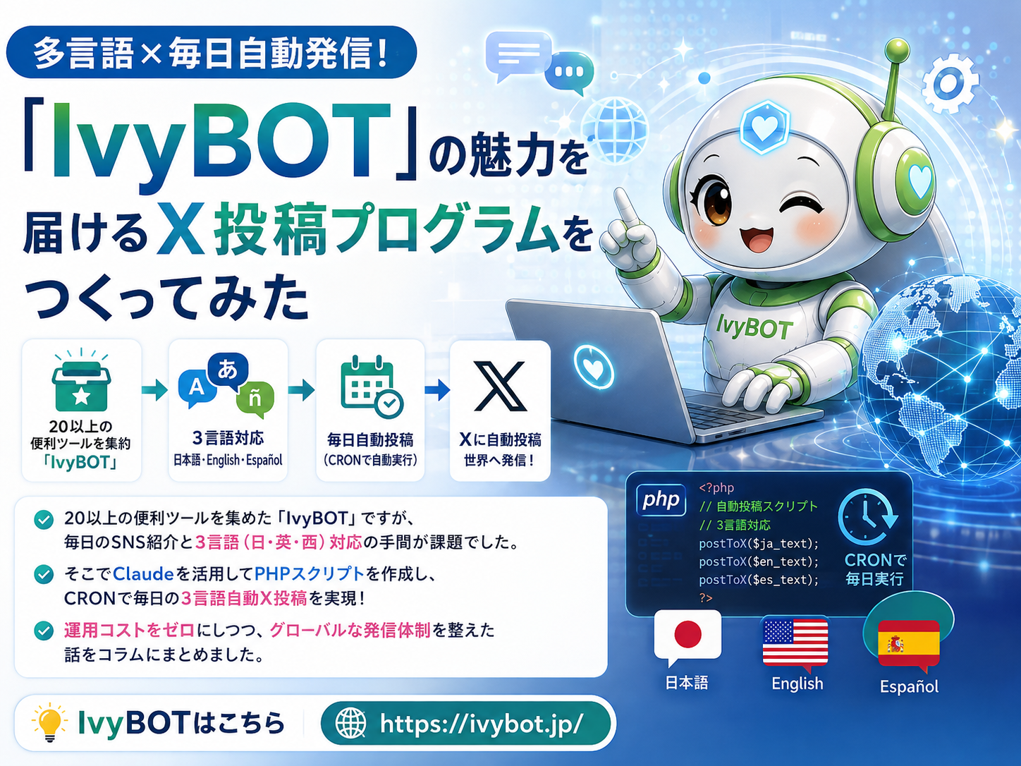 多言語×毎日自動発信！「IvyBOT」の魅力を届けるX投稿プログラムをつくってみた