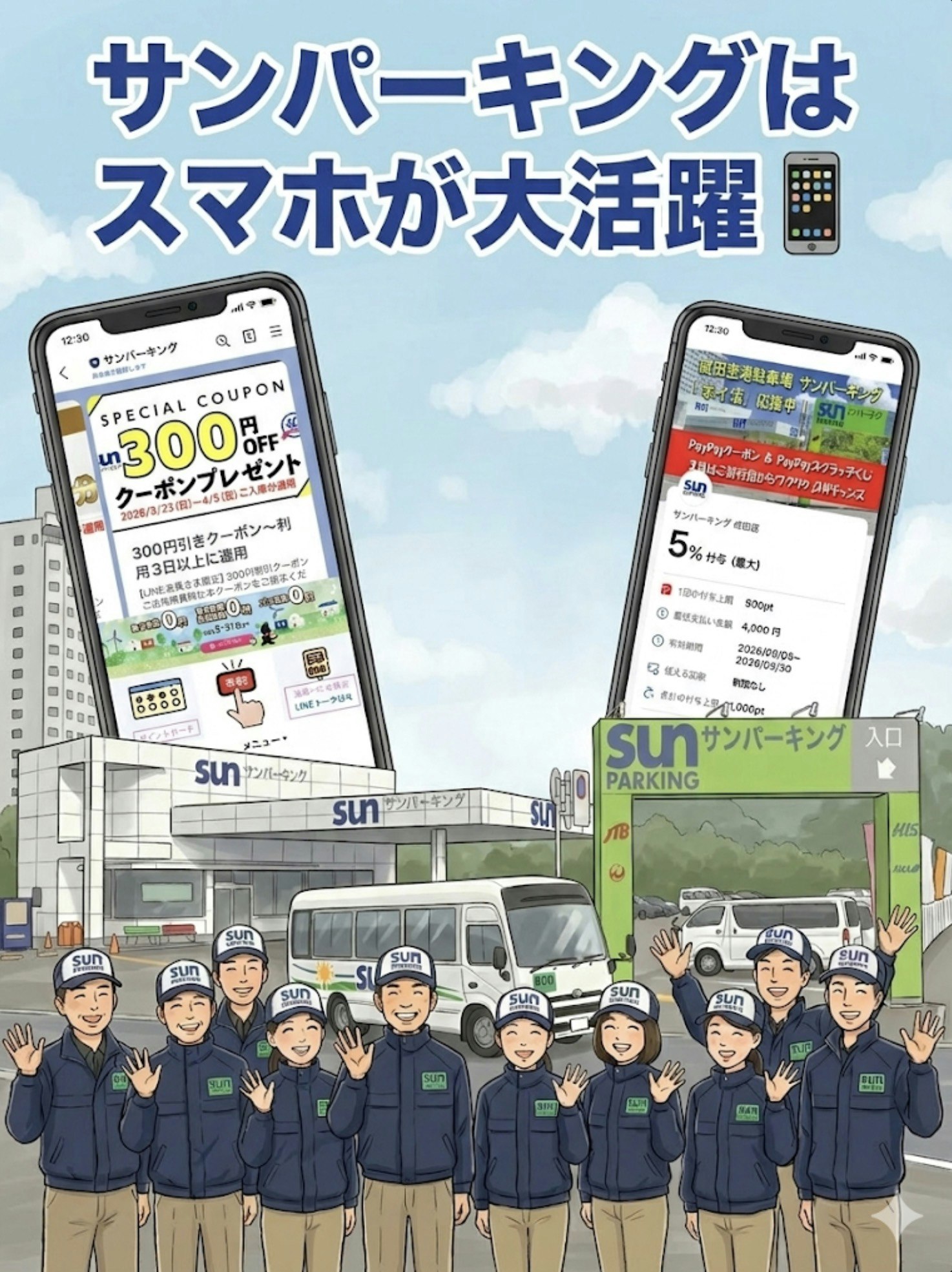 サンパーキングはスマホが大活躍