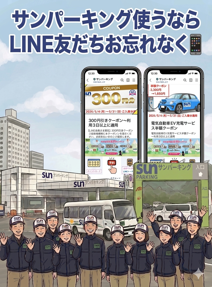サンパーキングならLINE友だち