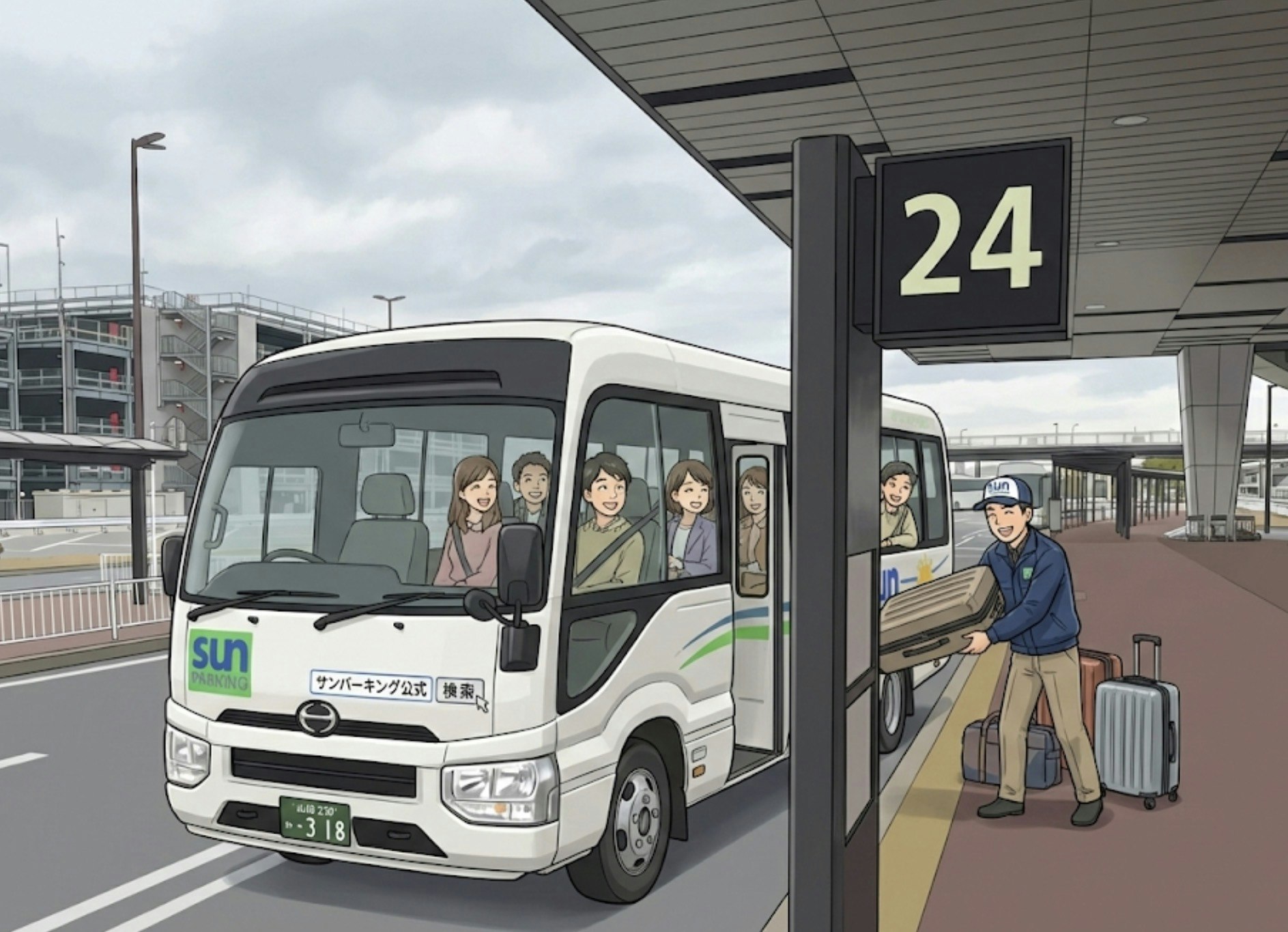 サンパーキング荷物積み込みOK