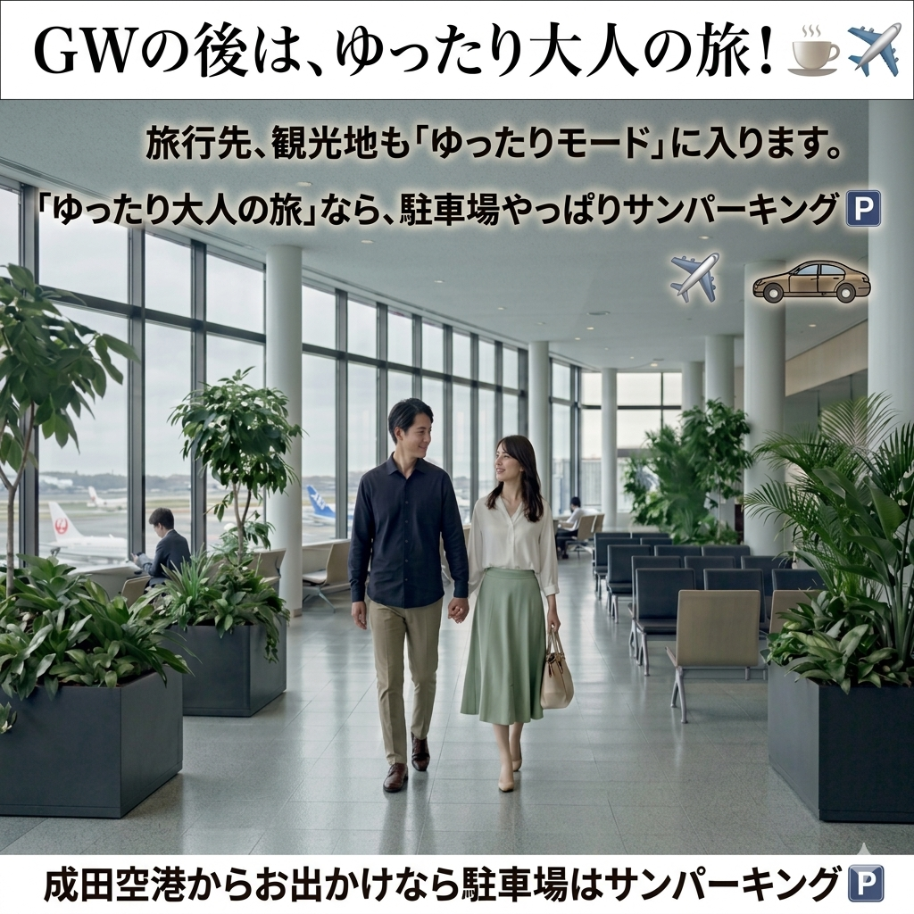 成田空港からお出かけなら駐車場はサンパーキング🅿️