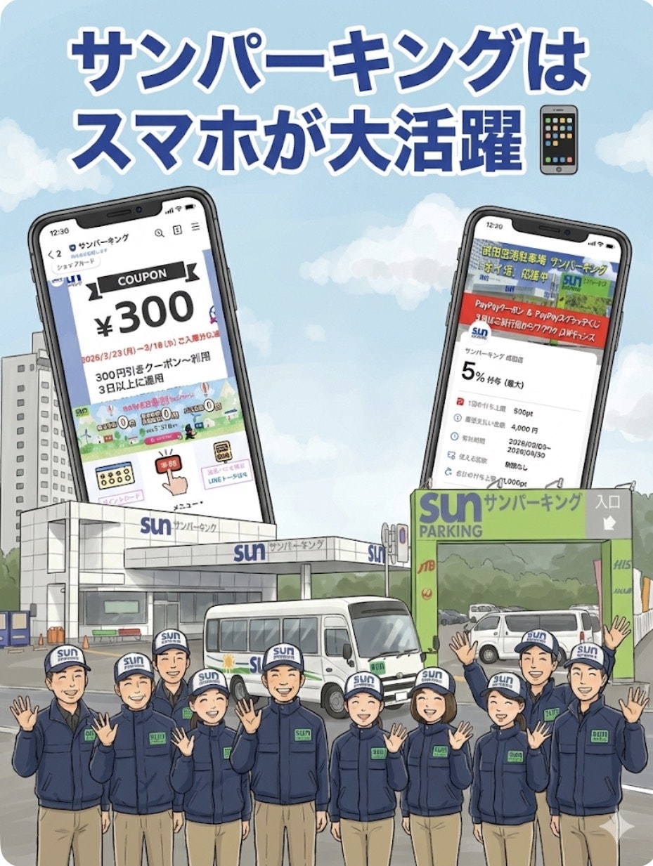 サンパーキングはスマホが大活躍