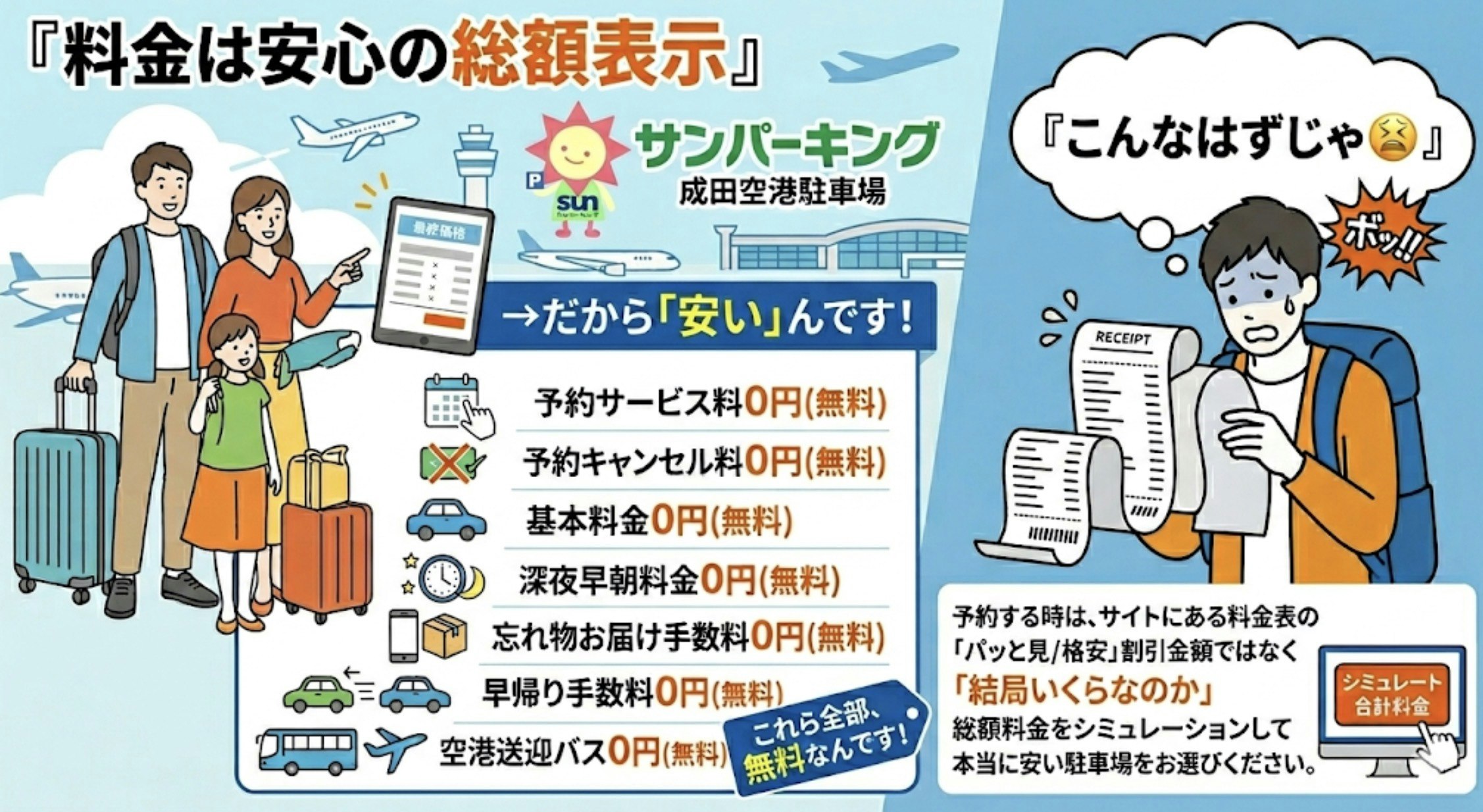 サンパーキング安心の総額表示