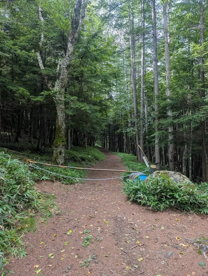 本沢温泉　登山道　4WD駐車場から