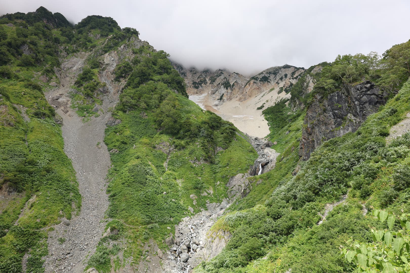 白馬鑓温泉 道中　杓子沢