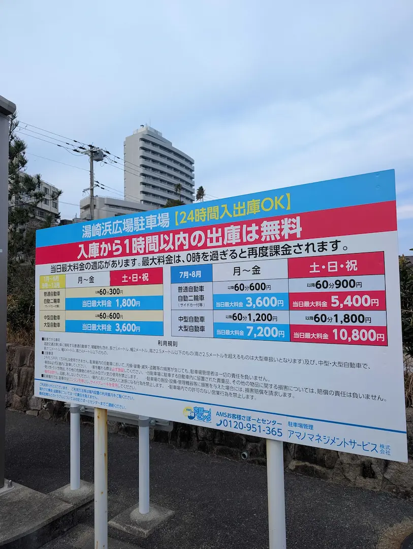湯崎浜広場駐車場