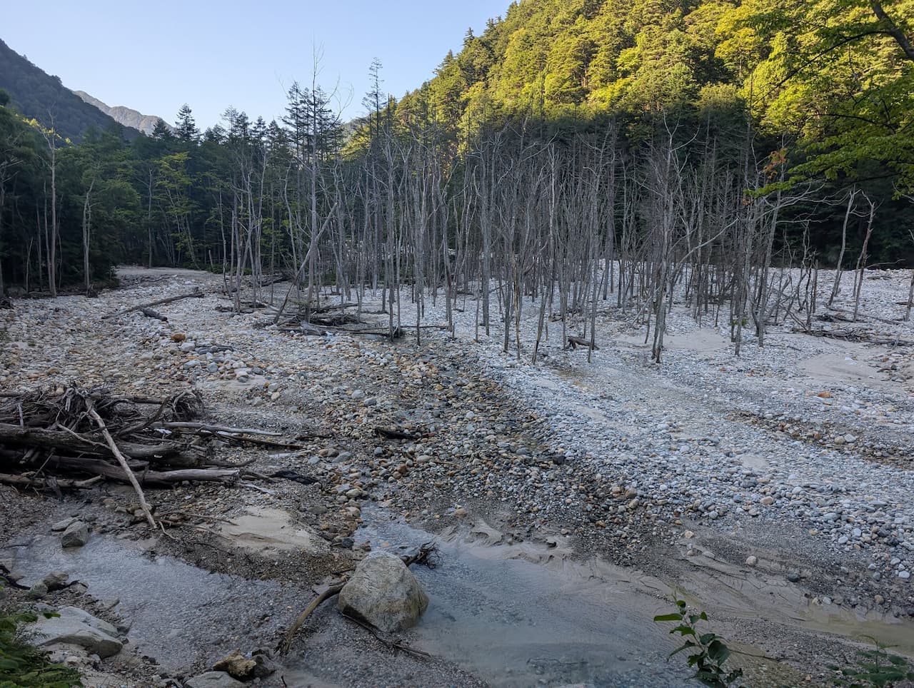 七倉山荘〜湯俣温泉〜噴湯丘の道中３