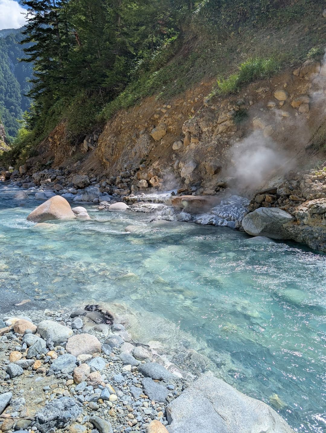 湯俣川沿いの野湯たち