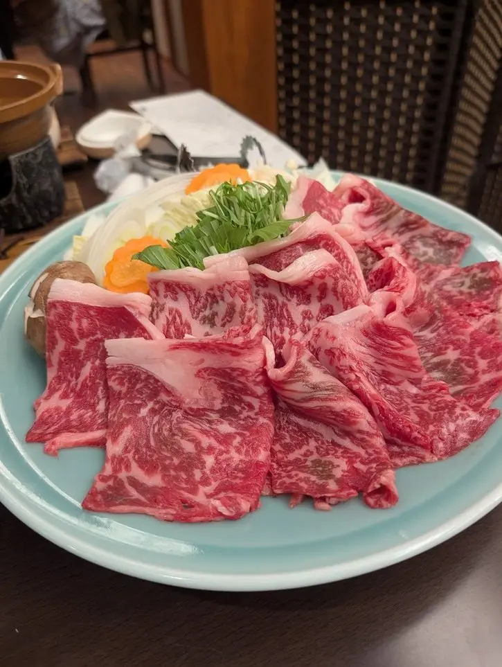 法師温泉 長寿館 夕食 すき焼き