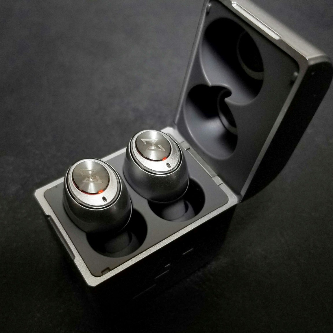 AVIOT の TWS 「TE-D01g Silver ビックカメラGオリジナルモデル」外観