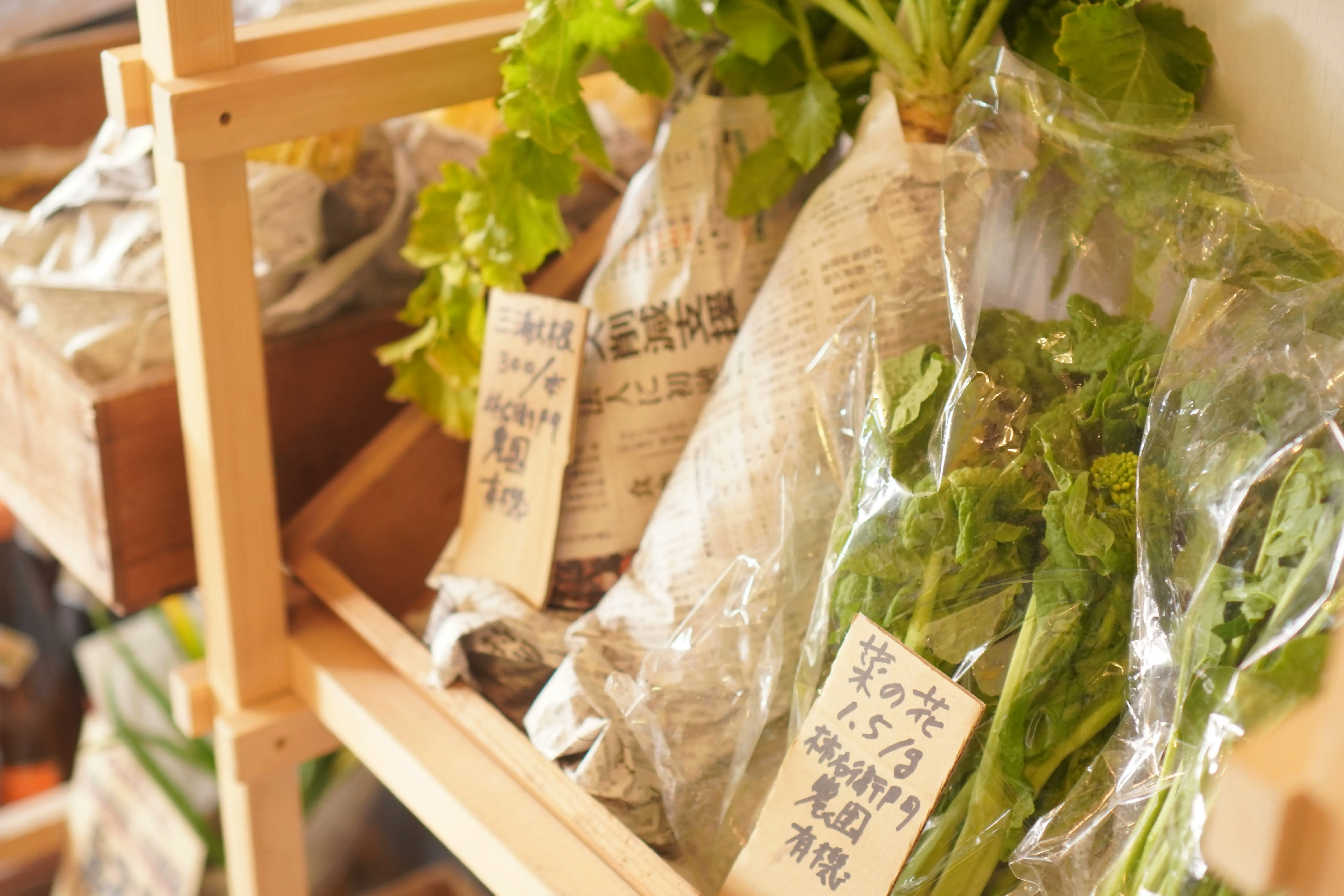 商品の野菜の写真