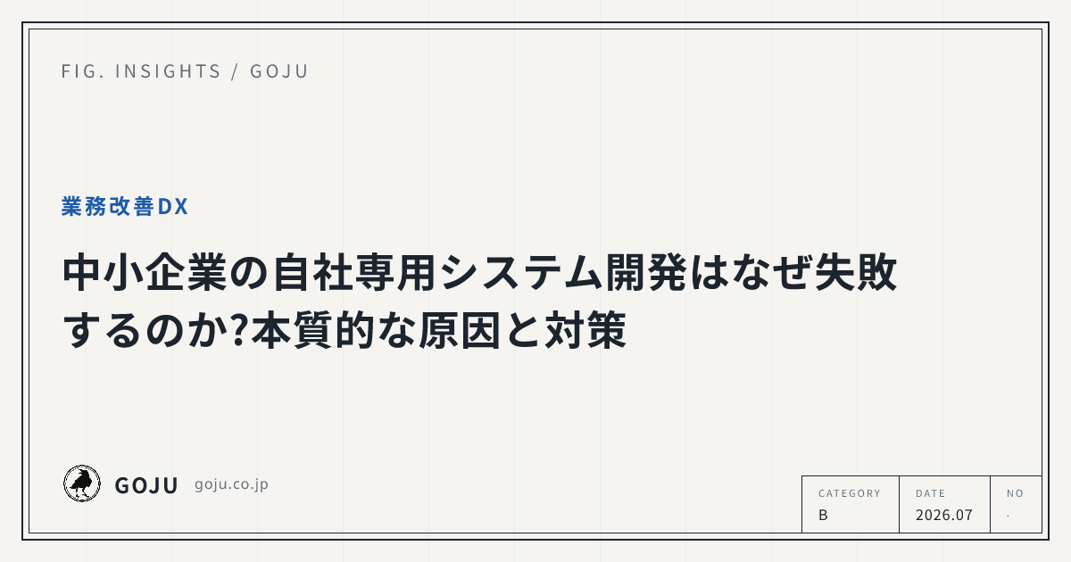 中小企業の自社専用システム開発はなぜ失敗するのか?本質的な原因と対策