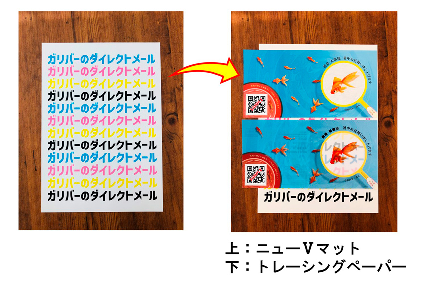 トレーシングペーパーが透過性