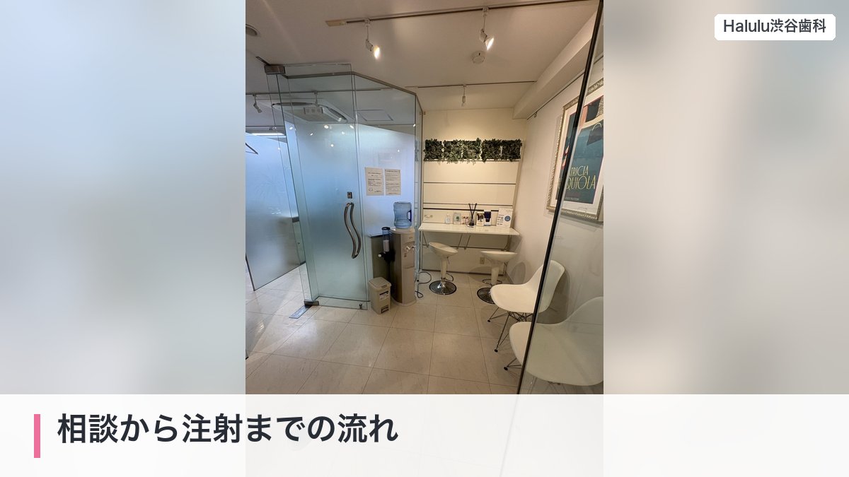 相談から注射までの流れ（ガラスで仕切られたカウンセリングスペース）