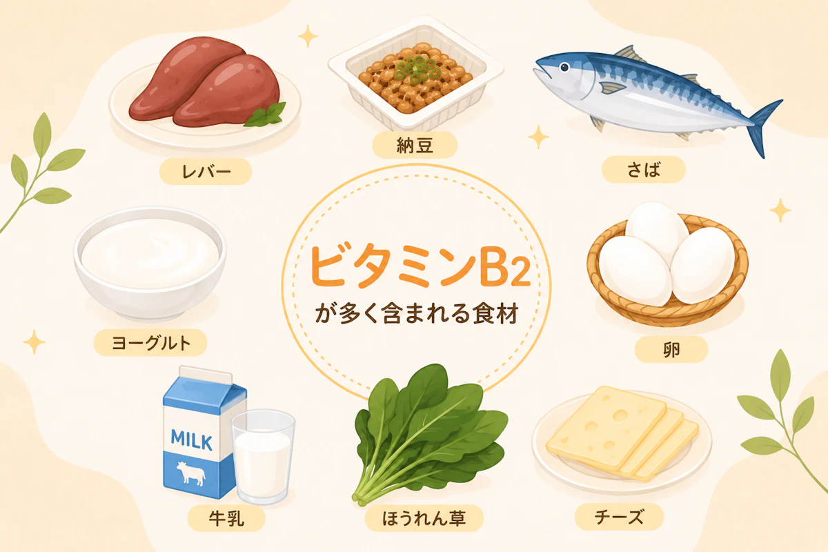 ビタミンB2を多く含む食材の紹介
