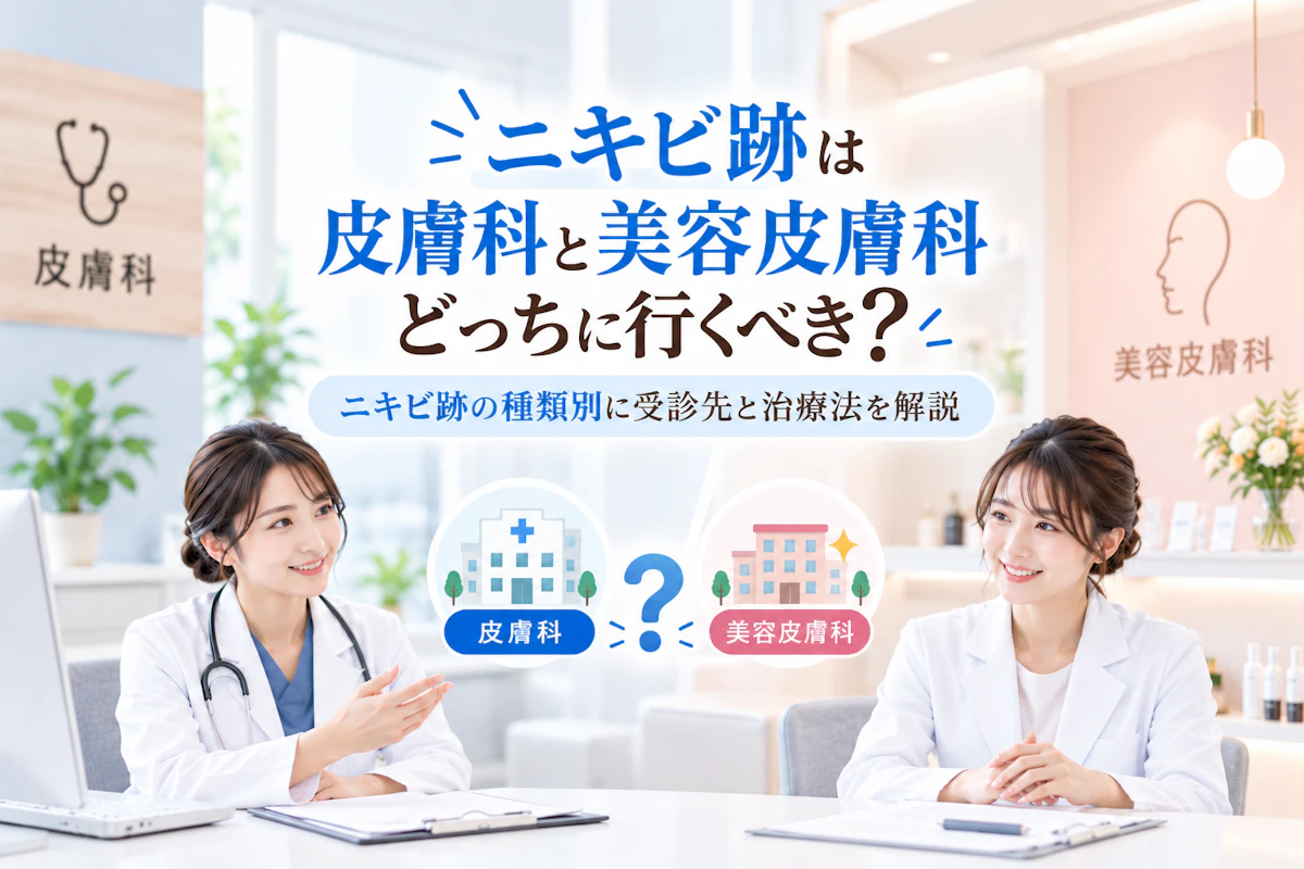 ニキビ跡は皮膚科と美容皮膚科どっちに行くべき?ニキビ跡の種類別に受診先と治療法を解説