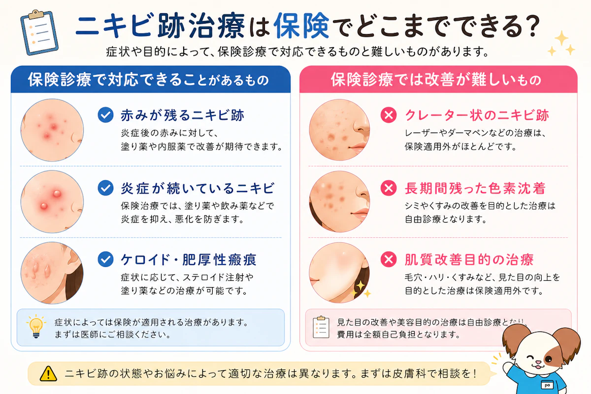 ニキビ跡治療比較表
