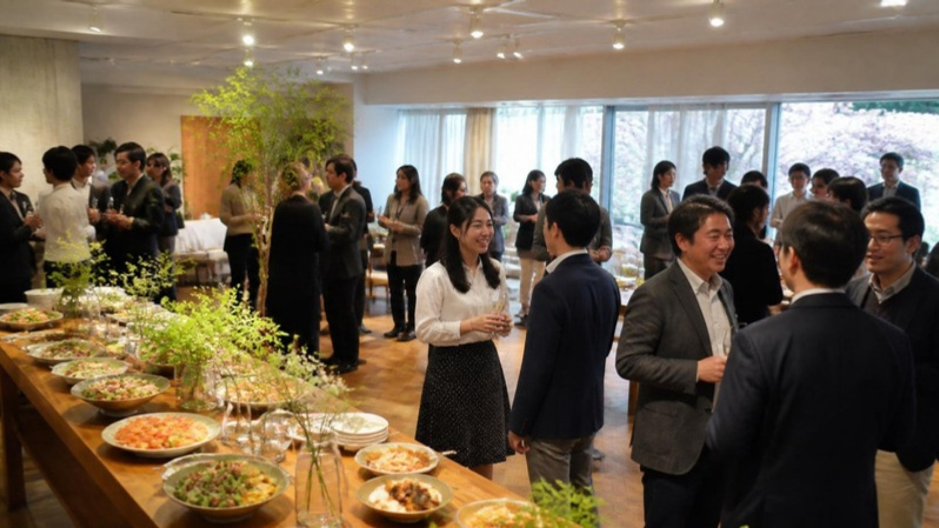 50名規模で立食スタイルの送別会