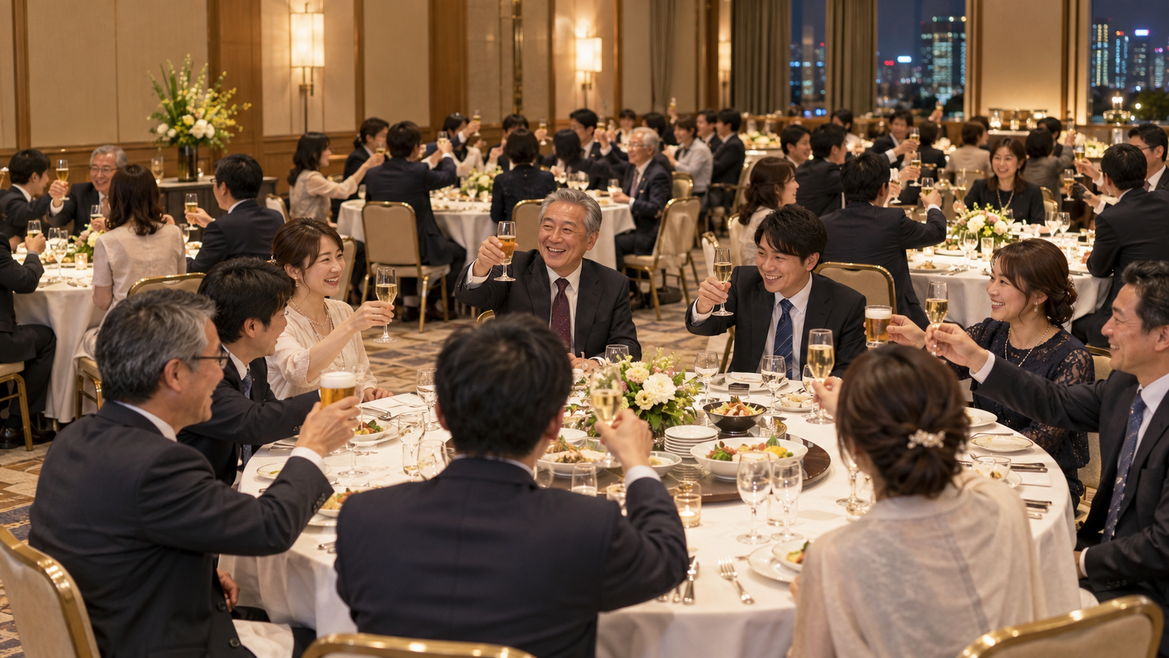 50名規模で着席スタイルの新年会