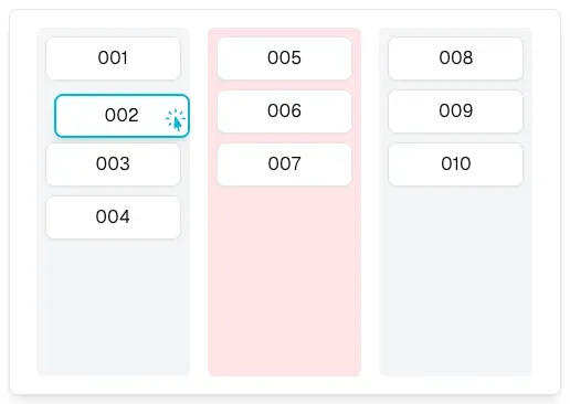 直感的な順番管理が可能な整理ボード