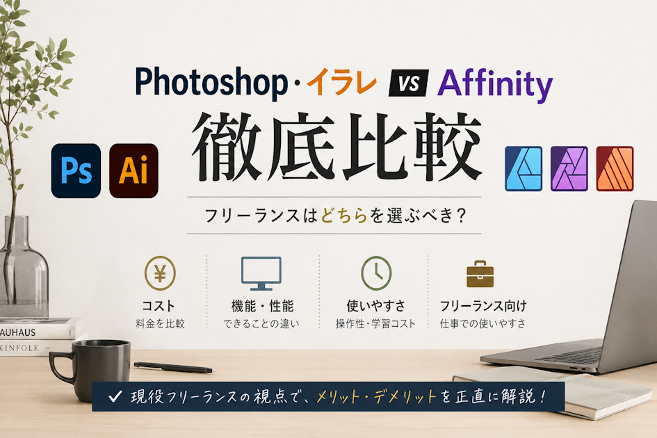 Photoshop・Illustrator vs Affinity徹底比較【2026年版】フリーランスはどちらを選ぶべき？