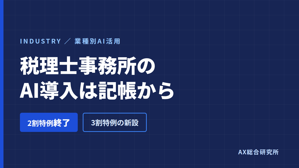 税理士事務所のAI導入｜まず記帳から外す