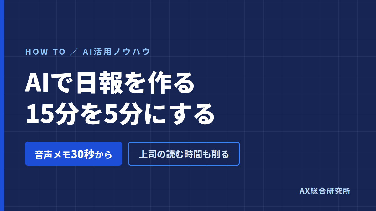 AI日報作成の実際｜書く時間を5分に縮める