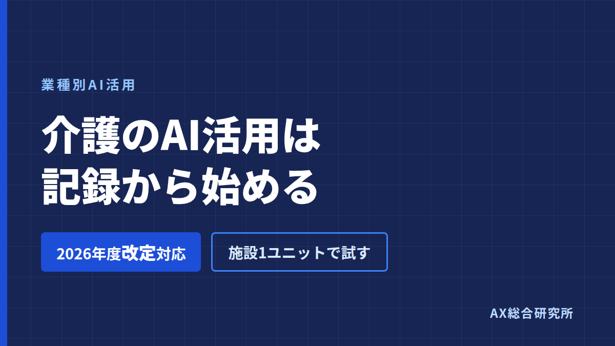 介護のAI活用事例|記録の時短と2026年度改定