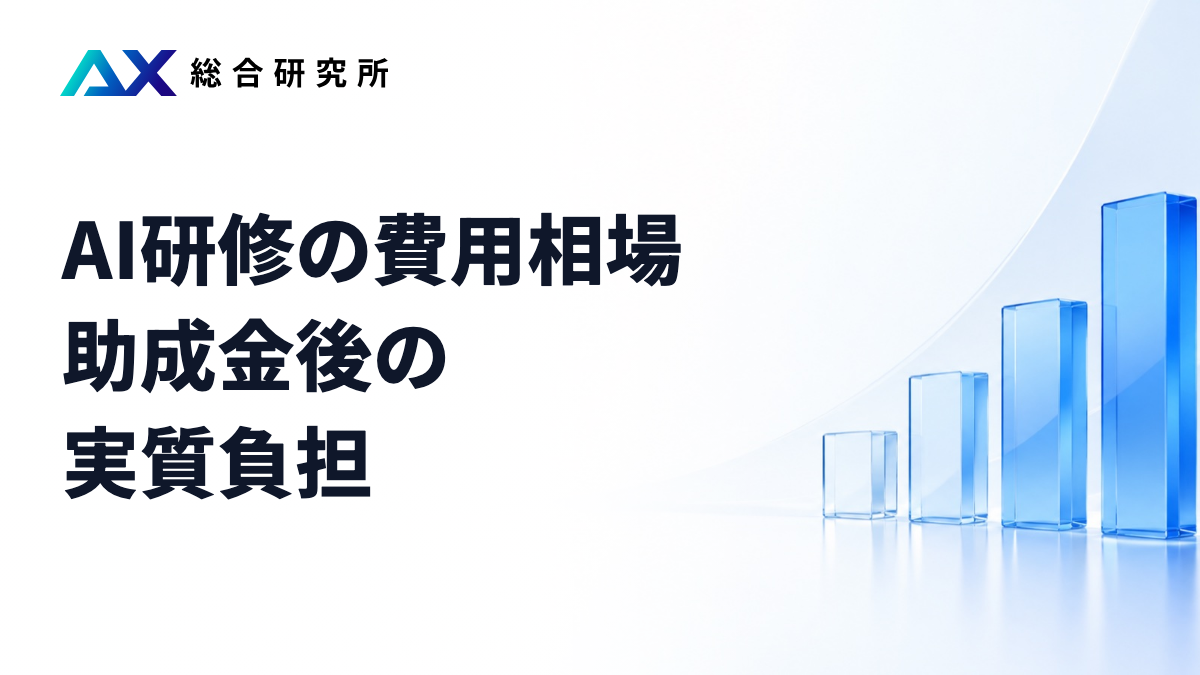 AI研修の費用相場｜助成金後の実質負担